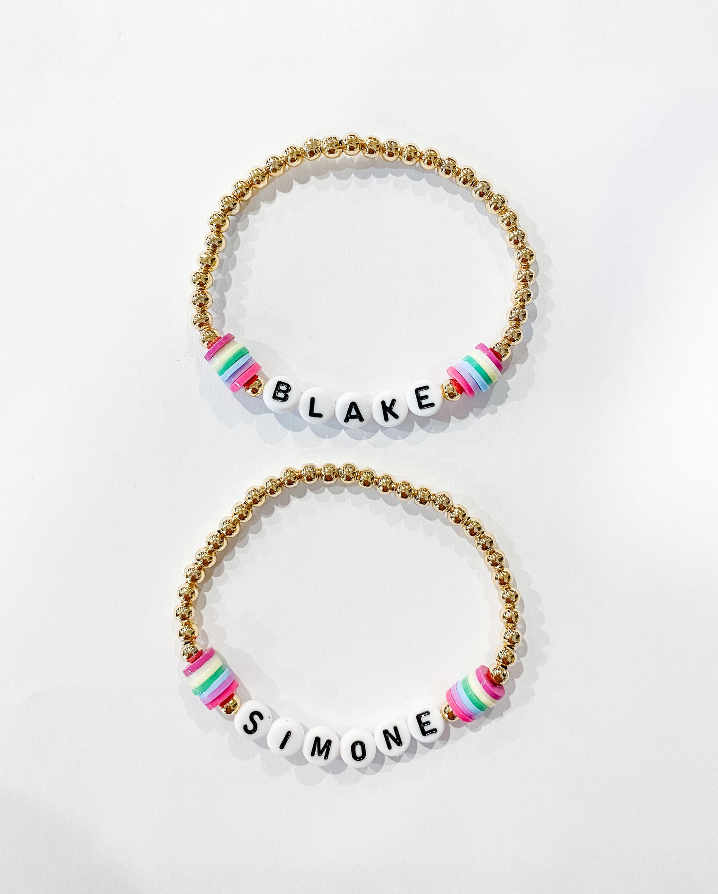 Rainbow Heishi Custom Name Bracelet