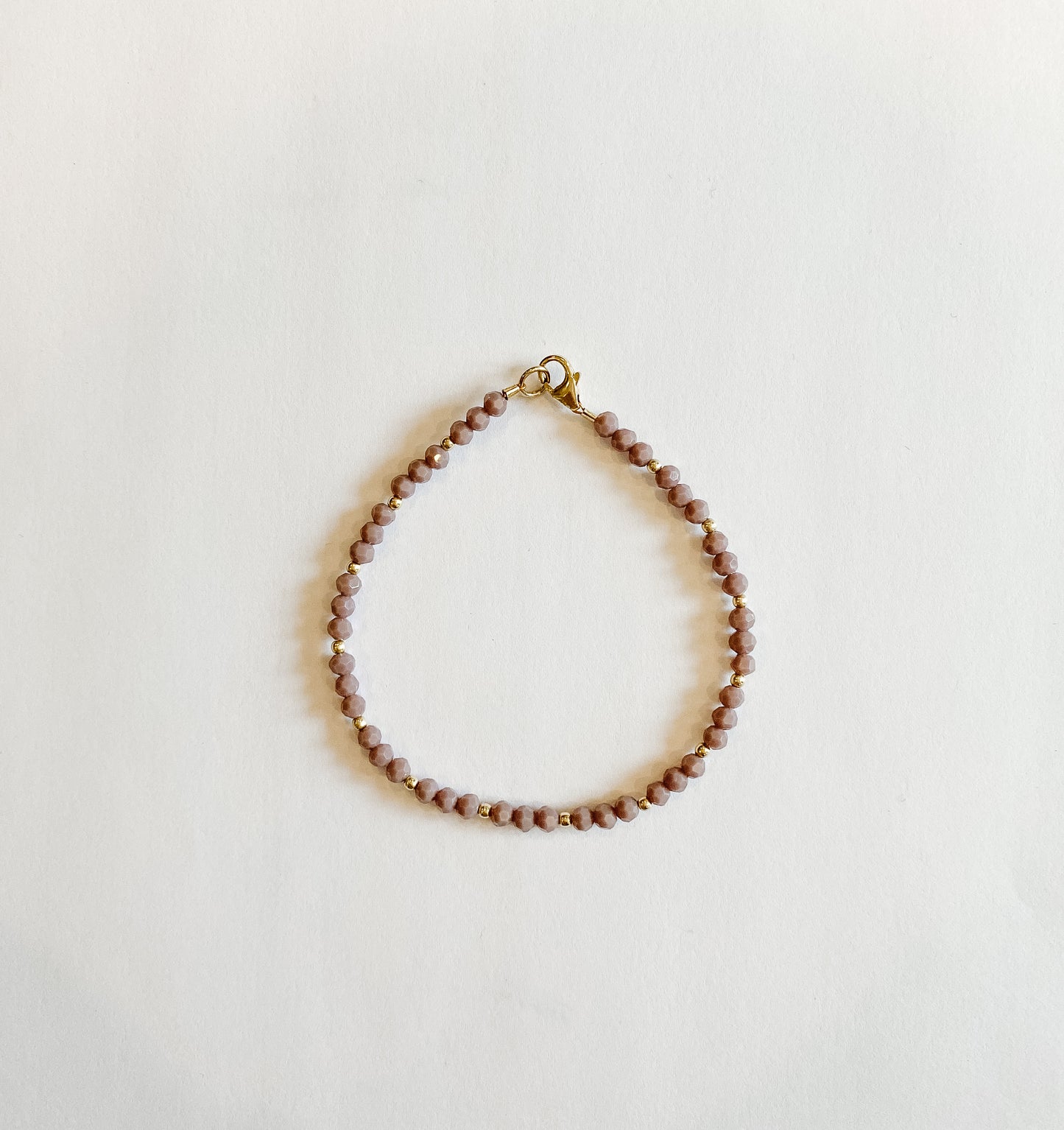 Mauve Glass Beaded Bracelet