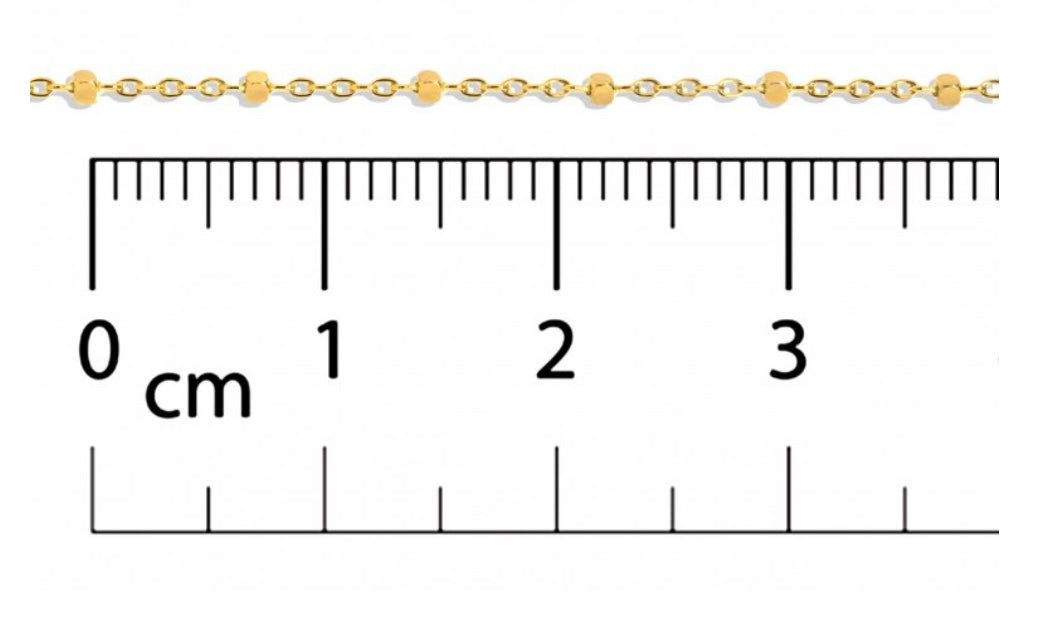 10k Solid Gold DC Beaded Station Chain