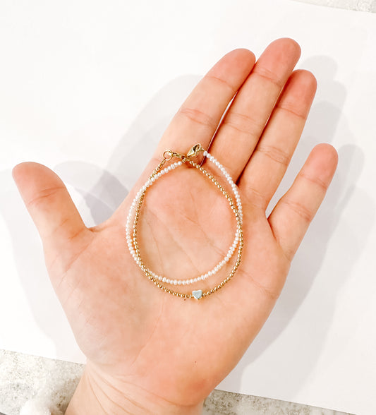 Tiny White Pearls Bracelet