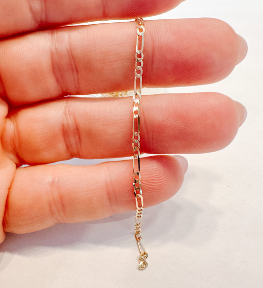 10K Solid Gold Figaro Chain