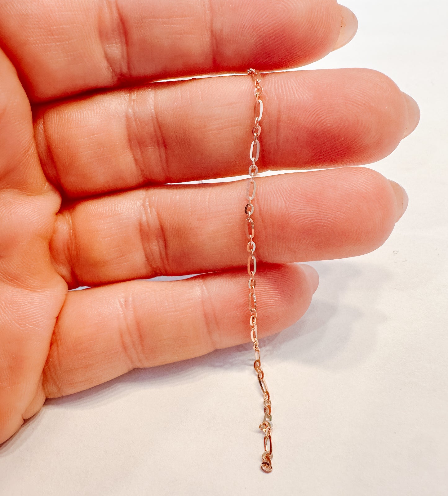 10k Solid Rose Gold Figaro Chain