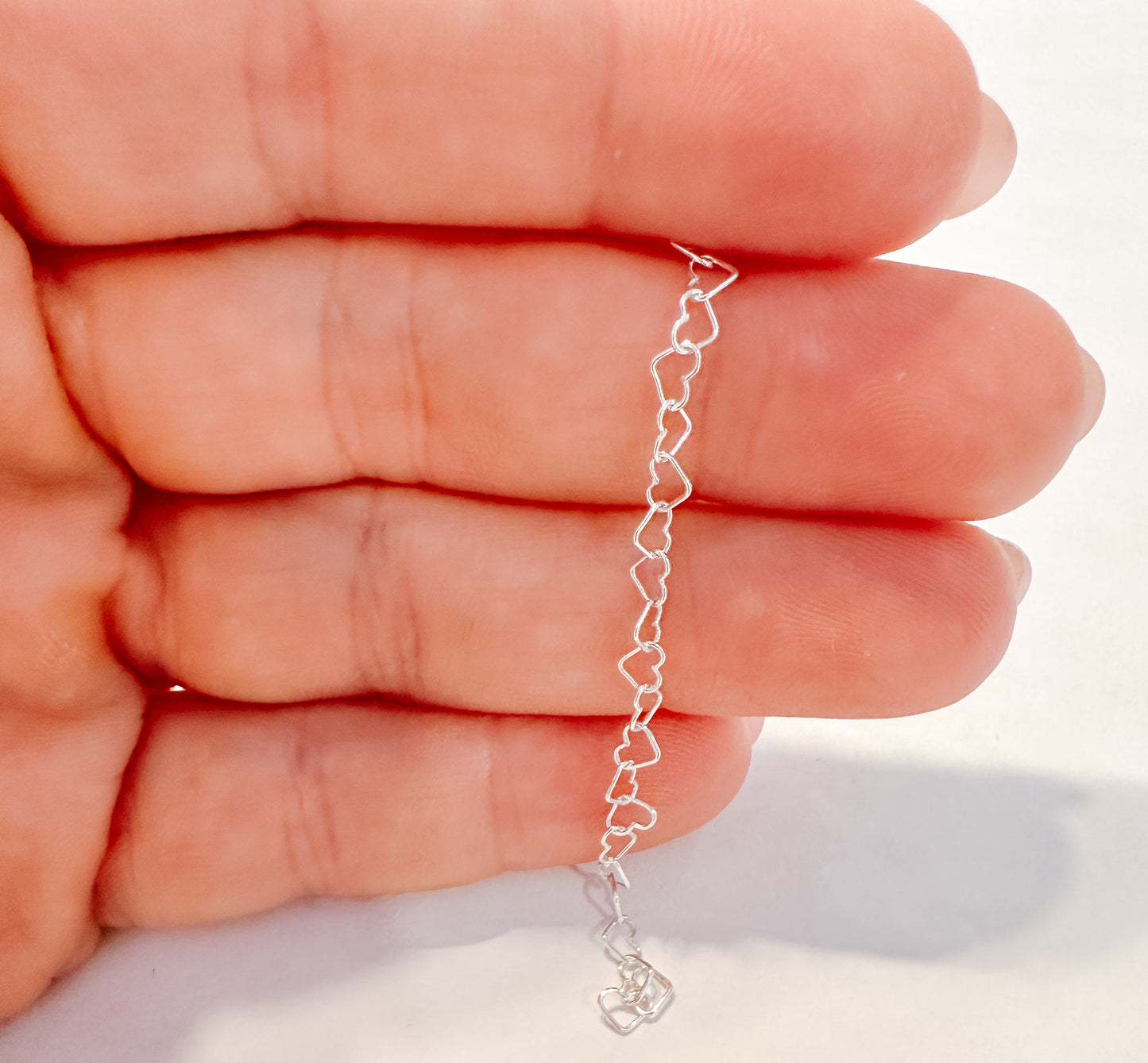 .925 Sterling Silver Heart Chain