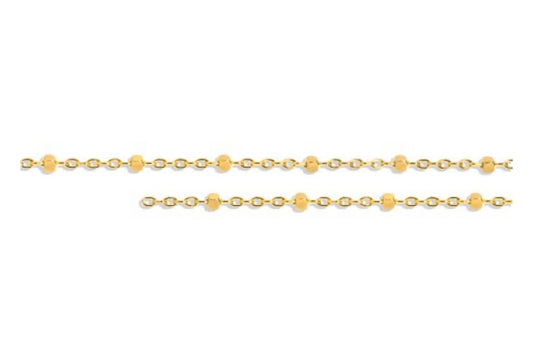 10k Gold DC Beaded Station Chain