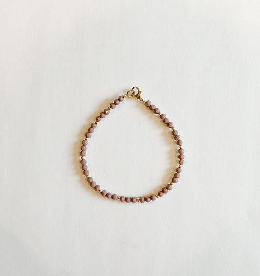 Mauve Glass Beaded Bracelet