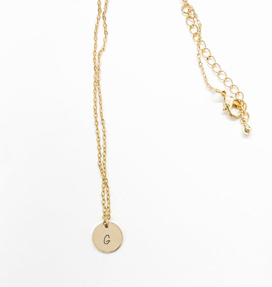 Hand Stamped Disc Necklace